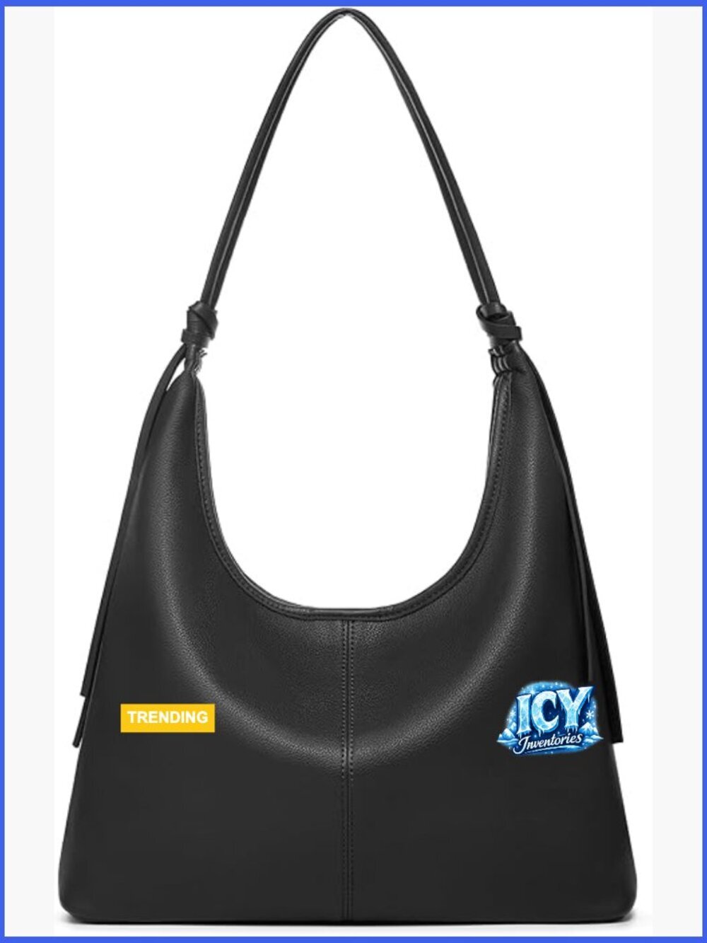 Soft Vegan Leather Hobo Bag With Tassel Ribbon Shoulder Tote